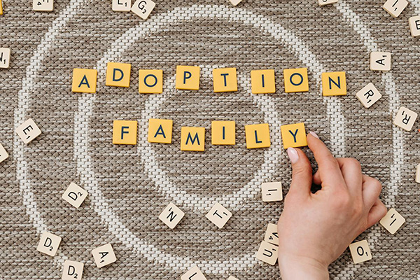 Scrabble letters adoption family - Photo by Pavel Danilyuk from Pexels